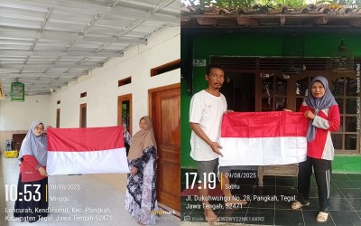 SMP 2 Pangkah Kobarkan Semangat Kemerdekaan Melalui Pembagian Bendera